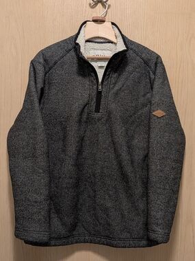 Orvis Brighton Sherpa-Lined 1/4 Zip Pullover Jacket, Men's M, Dark Grey